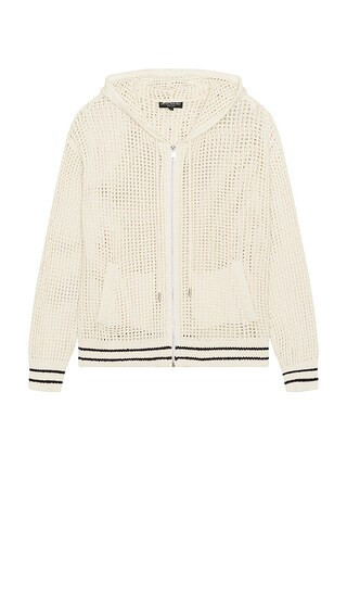 Central Park West Waffle Stitch Hoodie in White. - size XL/1X | Revolve Clothing (Global)