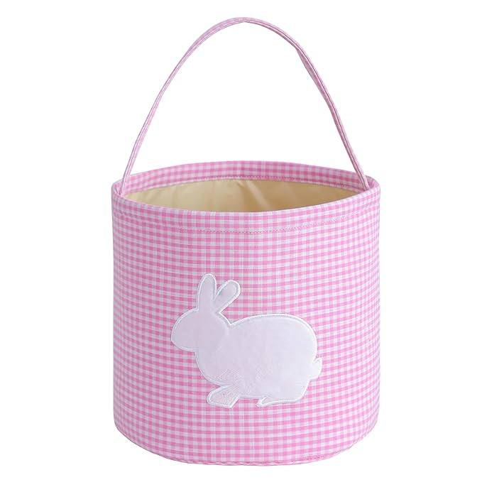 Bunny Easter Basket, Classic Gingham Easter Bucket Bag for Easter Egg Hunts Party Favor Decoratio... | Amazon (US)
