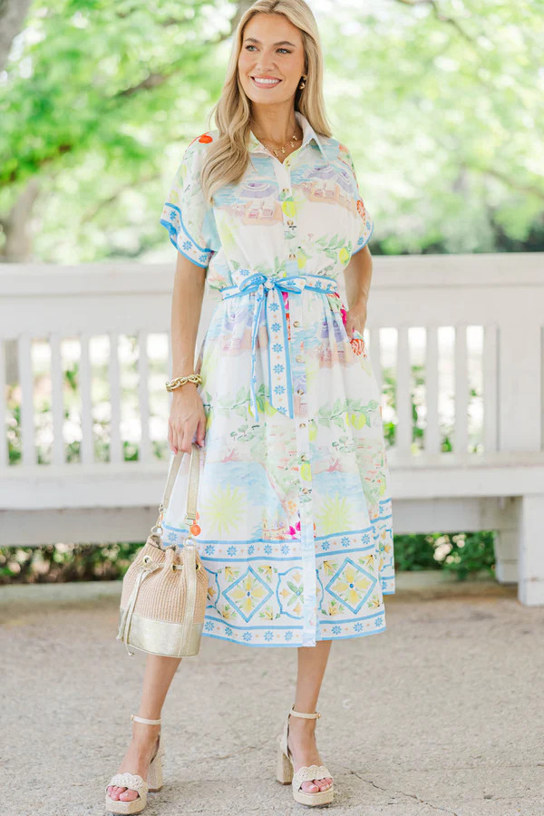 The One You’ll Love White Floral Midi Dress | The Mint Julep Boutique