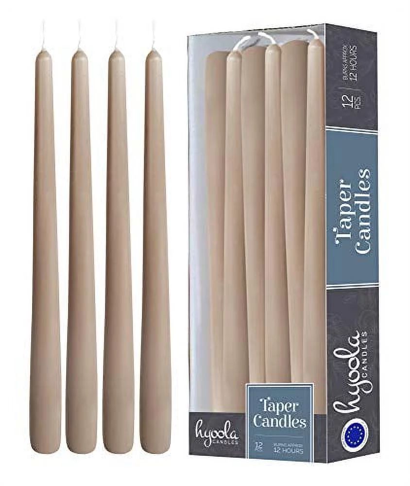 Hyoola, 14" Taupe Brown Taper Candles - Dripless Tapers (12 Pack) | Walmart (US)