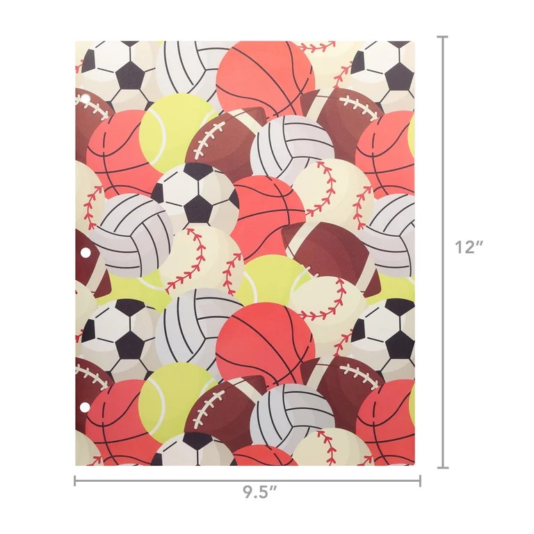 Pen+Gear 2-Pocket Poly Folder, Multicolor Sports | Walmart (US)