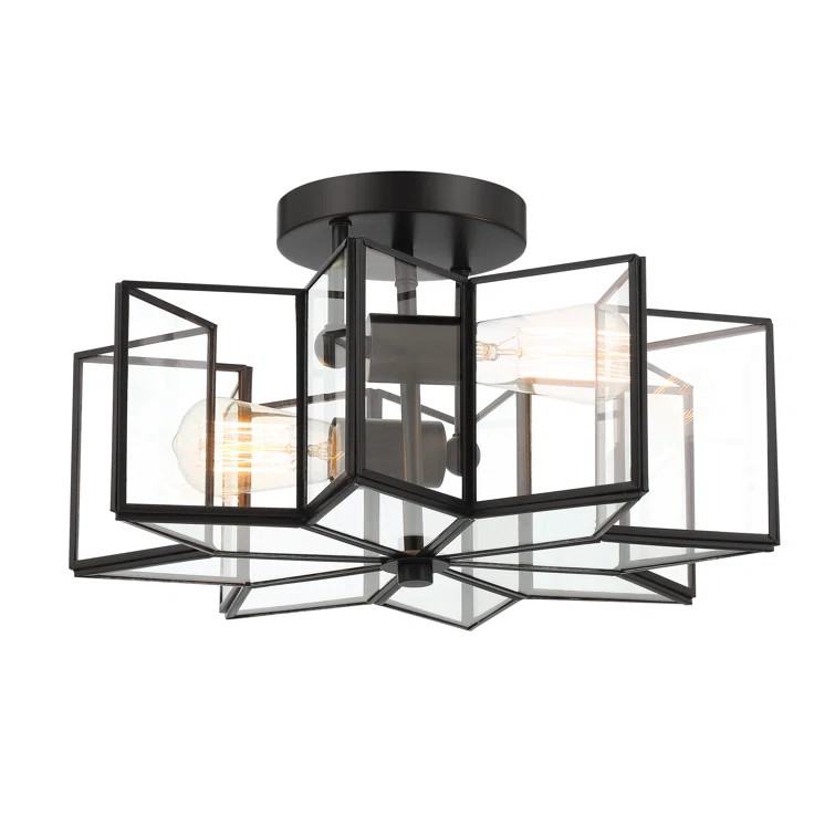 2 - Light 16.14'' Unique/Statement Star Semi Flush Mount | Wayfair North America