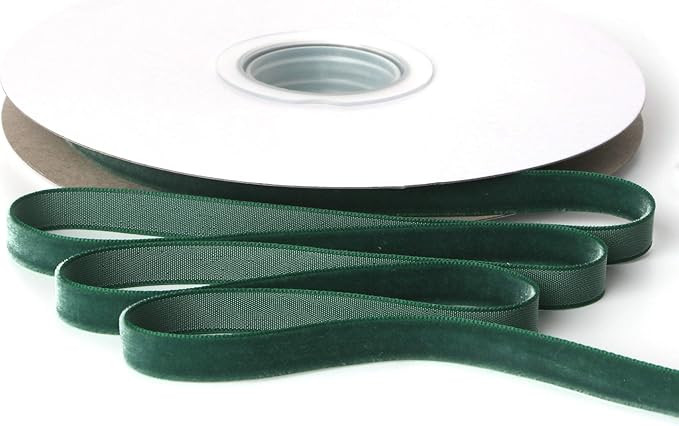 Ribbli Polyester Forest Green Velvet Ribbon,3/8 Inches,10-Yard Spool,Use for Choker,Gift Wrapping... | Amazon (US)