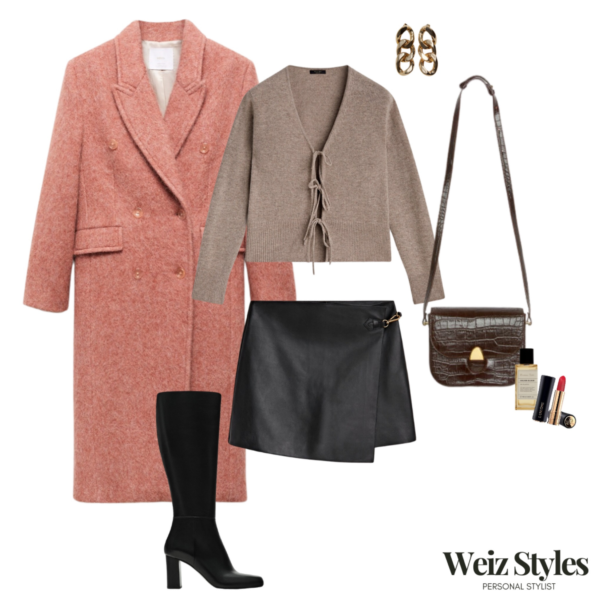 This playful and chic ensemble oozes with confident femininity. Perfect for a fun brunch with the girls or a romantic date night. Make sure you don’t forget your favourite red lipstick for a fun pop of colour! 💖

Looking for some expert advice on how to create outfits which will make you feel confident? I’m here to help… get in touch hello@weizstyles.com 💌

#blackboots #kneehogh #coat #pink #handbag #massimodutti #highstreet #cardigan #skort #skirt #leather #wrapskirt #doublebreasted #mango #gold #crossbodybag #shoudlerbag #lipstick #redlip #perfume #chic #cute #feminine #style #personalstylist #personalstyling #weizstyles #howtostyle #2024 #waystowear #shopping #miniskirt #winter #winterstyle #jan #jamuraryfashion #styletip #playful #sexy #elegant #black #rose #letmestyleyou 

#LTKstyletip #LTKeurope #LTKSeasonal