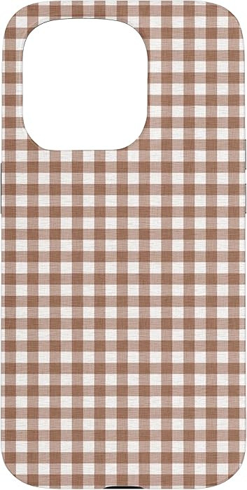 Brown Gingham Pattern Case for iPhone 15 Pro | Amazon (US)