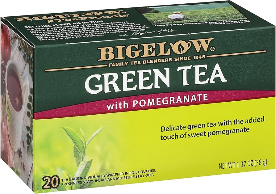 Bigelow Tea Green Tea with Pomegranate, Caffeinated Tea with Pomegranate, 20 Count Box (Pack of 6... | Amazon (US)