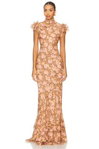 SAU LEE Gemma Dress in Mocha Multi from Revolve.com | Revolve Clothing (Global)