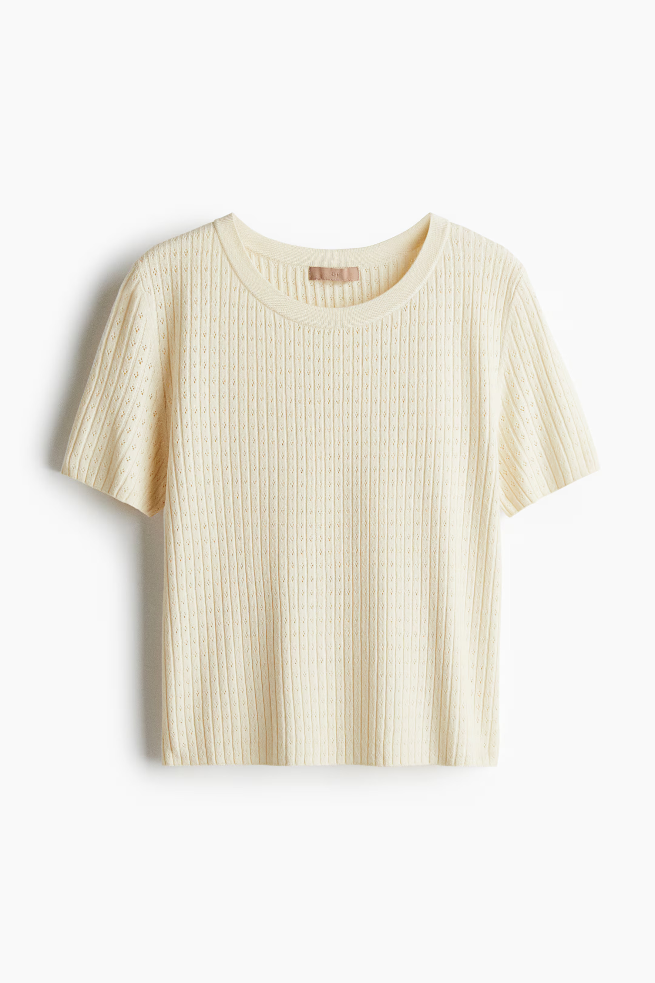 Pointelle-knit T-shirt | H&M (UK, MY, IN, SG, PH, TW, HK)