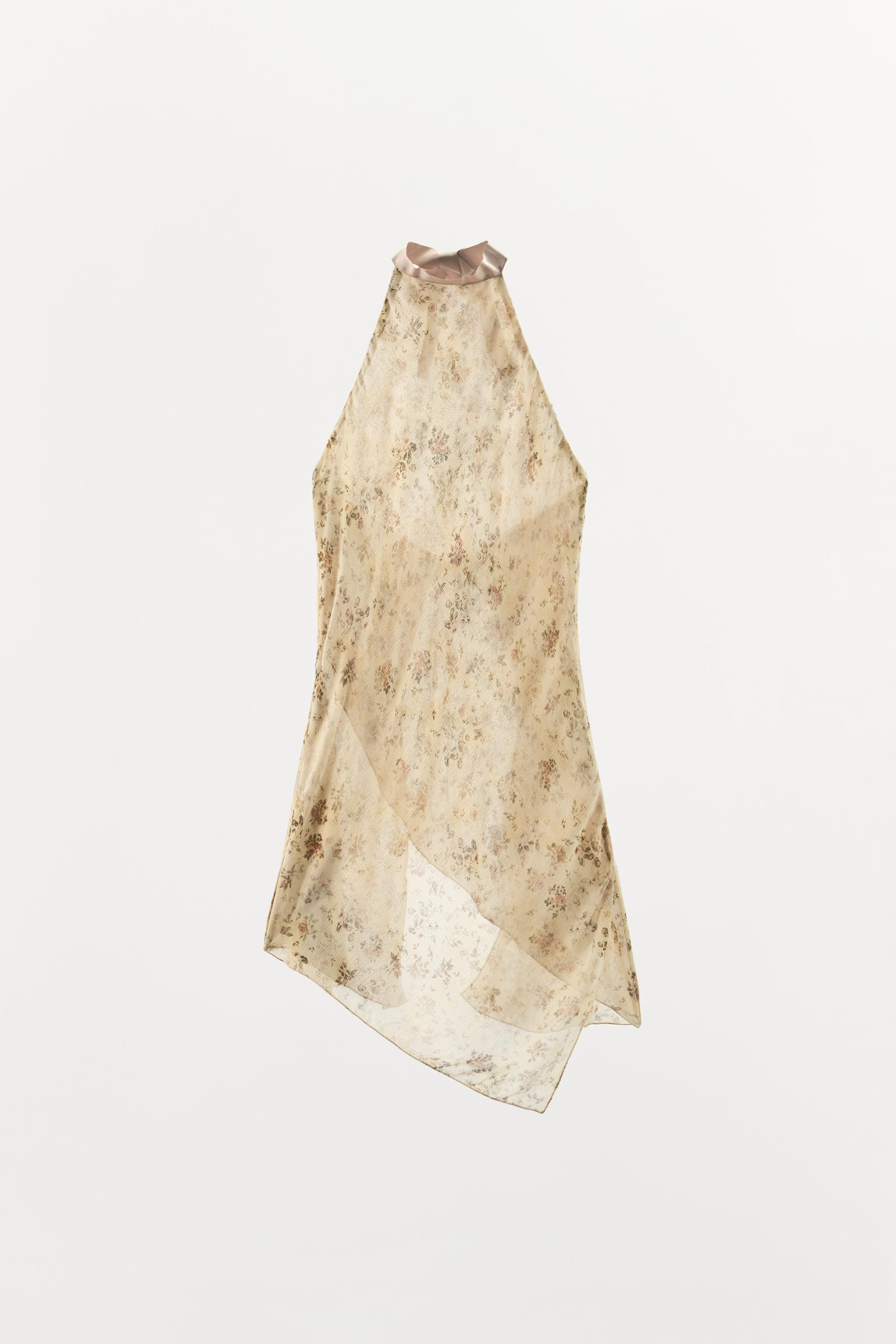 FLORAL PRINT HALTER TOP | Zara US