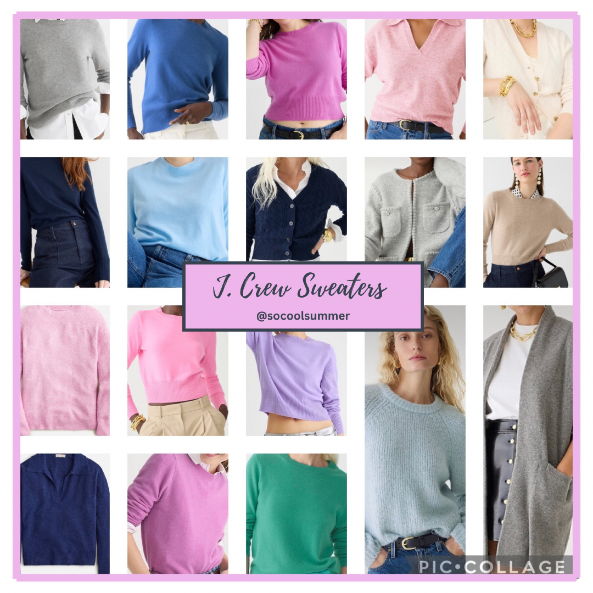 J Crew sweaters in a rainbow of colors for all summer subtypes!  Some of these are investment pieces—watch the sales.  Also, most come in more than one summer color!

#LTKstyletip #LTKworkwear #LTKSeasonal