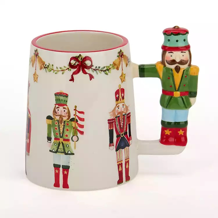 Holly Nutcracker Handle Mug | Kirklands