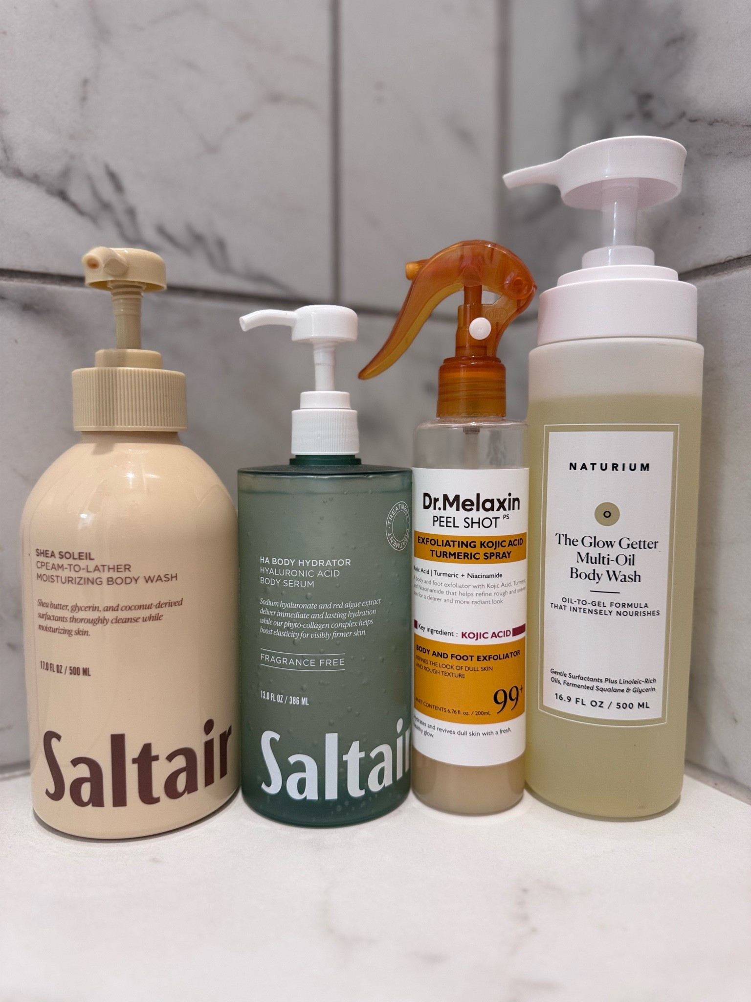 Current shower lineup. 

Start with exfoliating with the dr Melaxin peel shot. Sealed in all the moisture with the Saltair body hydrator.

#LTKselfcare #LTKBeauty #LTKOver40