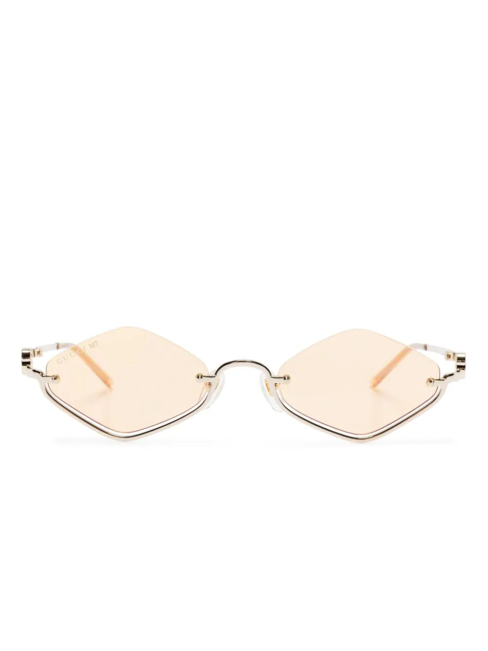 Gucci Eyewear geometric-frame sunglasses - Gold | Farfetch Global