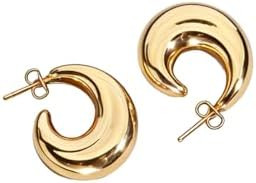 Trendy Gold Plated Earrings for Women Chunky Statement Drop Dangle Earrings Lightweight Hypoaller... | Amazon (US)