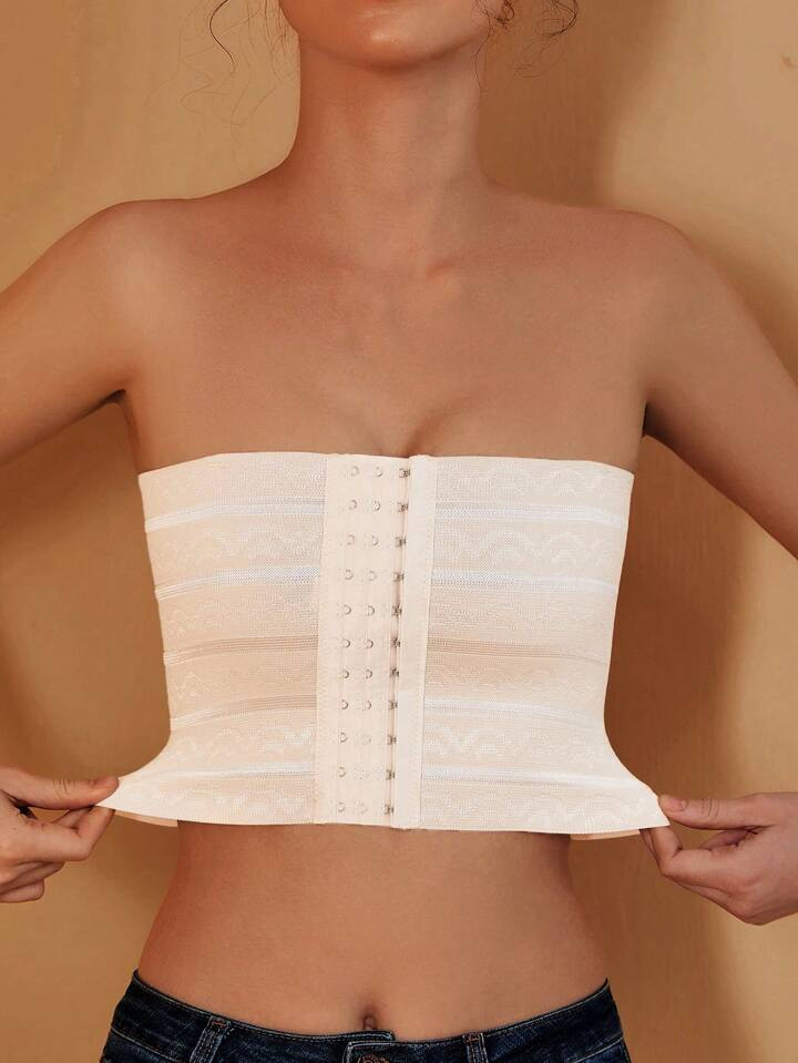 1pc Tube Top Style Wireless Bra With Front Buckle Design & Removable Padding, Great For Large Che... | SHEIN