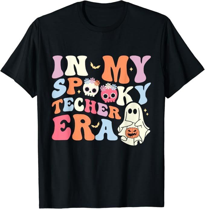 In My Spooky Teacher Era Ghost Retro Halloween Teacher T-Shirt | Amazon (US)