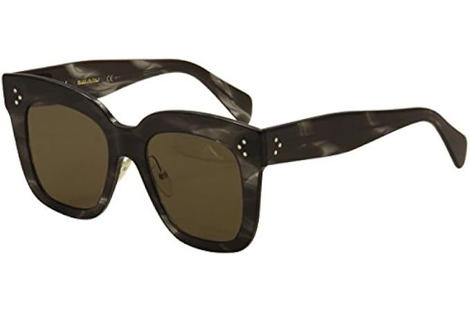 Celine CL 41444 0GQ QS Kim Havana Grey Plastic Square Sunglasses Brown Lens | Amazon (US)