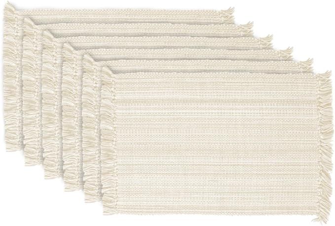 DII Variegated Tabletop Collection, Placemat Set 13x19, Off-White, 6 Piece | Amazon (US)