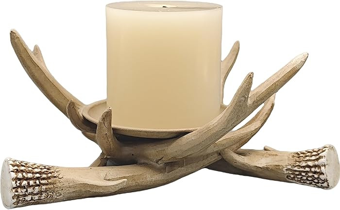 Deer Antler Candle Holder Statue - Rustic Tray for Home Decor - Dual-Purpose Candle Holder for Li... | Amazon (US)