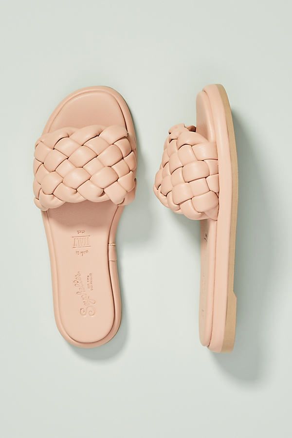 Seychelles Puffy Woven Slide Sandals By Seychelles in Beige Size 10 | Anthropologie (US)