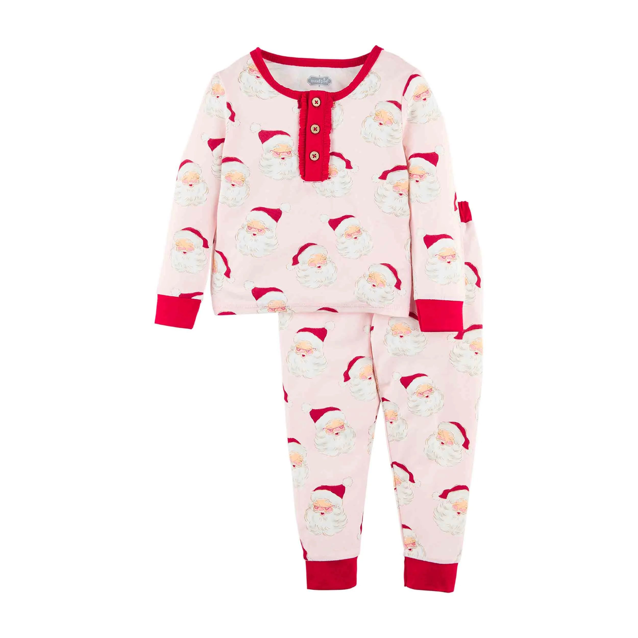 Pink Vintage Santa Toddler Pajamas | Mud Pie (US)