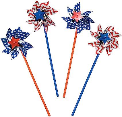Fun Express American Flag Patriotic Pinwheels (36 per Order) Fourth of July Party - Patriotic Par... | Amazon (US)