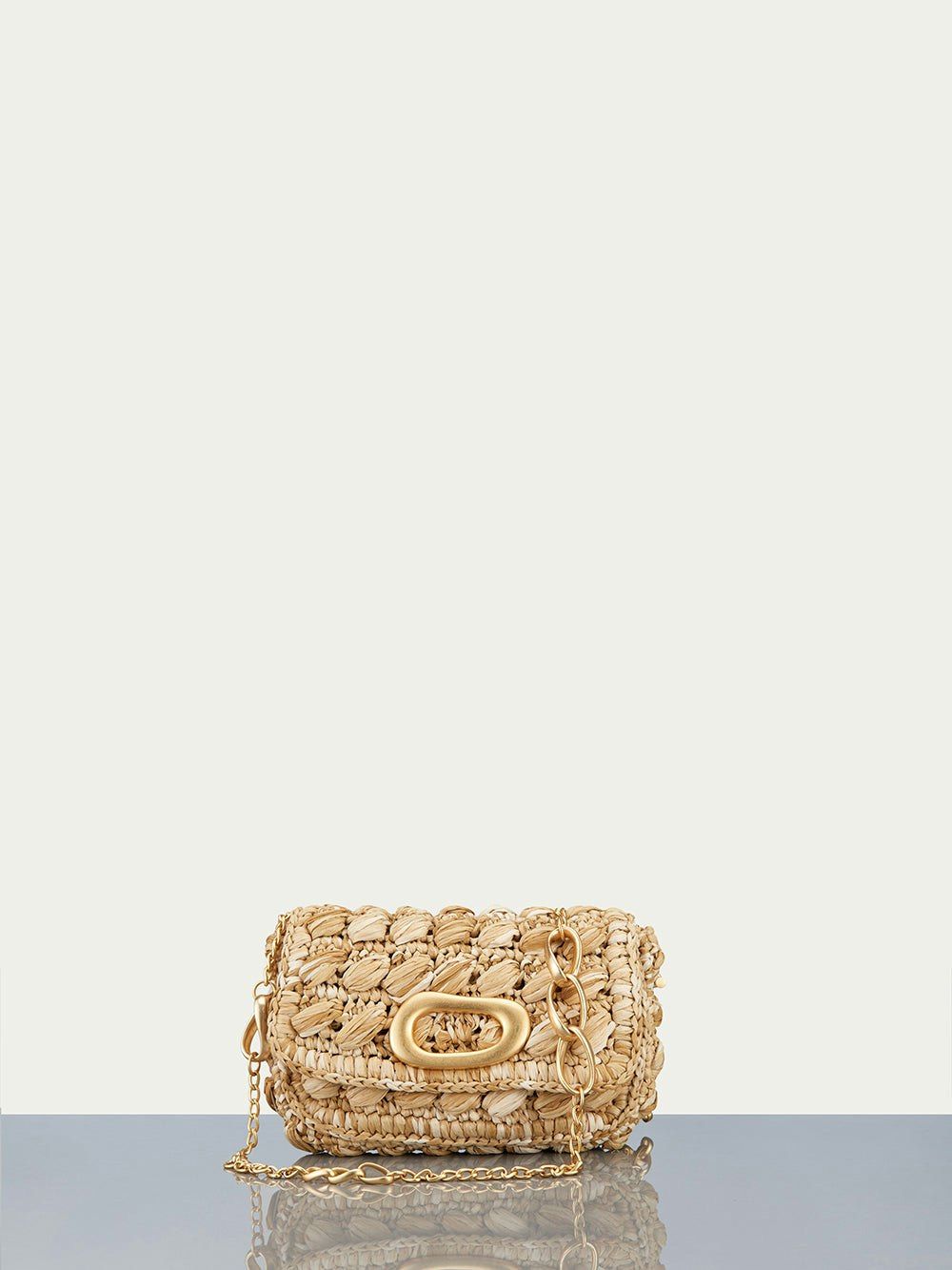Le Straw Chain Bag -- Natural | Frame Denim