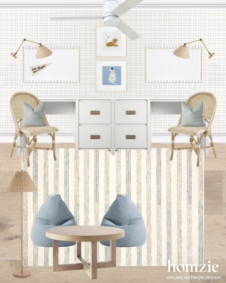 The cutest coastal kids playroom & homework space! We love these gaming bean bag chairs and the rattan accent chairs and sconces 

#LTKBacktoSchool #LTKhome #LTKkids
