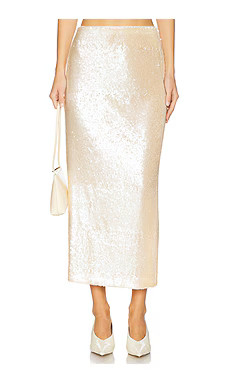 L'Academie by Marianna Ceci Sequin Midi Skirt in Blush Nude from Revolve.com | Revolve Clothing (Global)