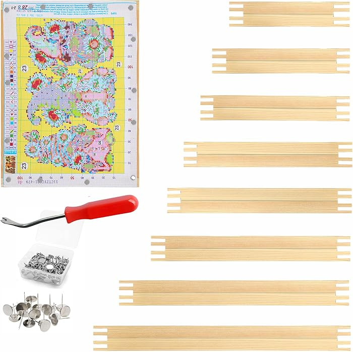 16 Pcs 8 Sets Stretcher Bars for Needlework 6 Sizes Wooden Canvas Stretcher Bars with 40 Thumb Ta... | Amazon (US)