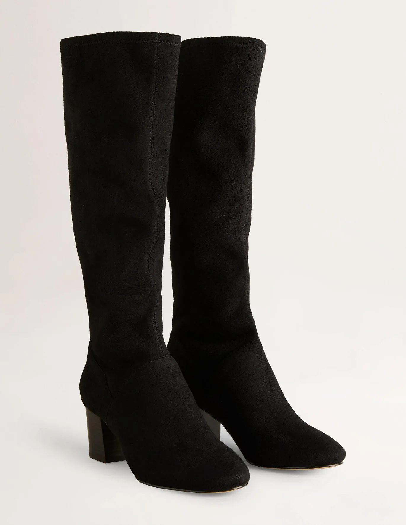 Round Toe Stretch Boots - Black | Boden (US)