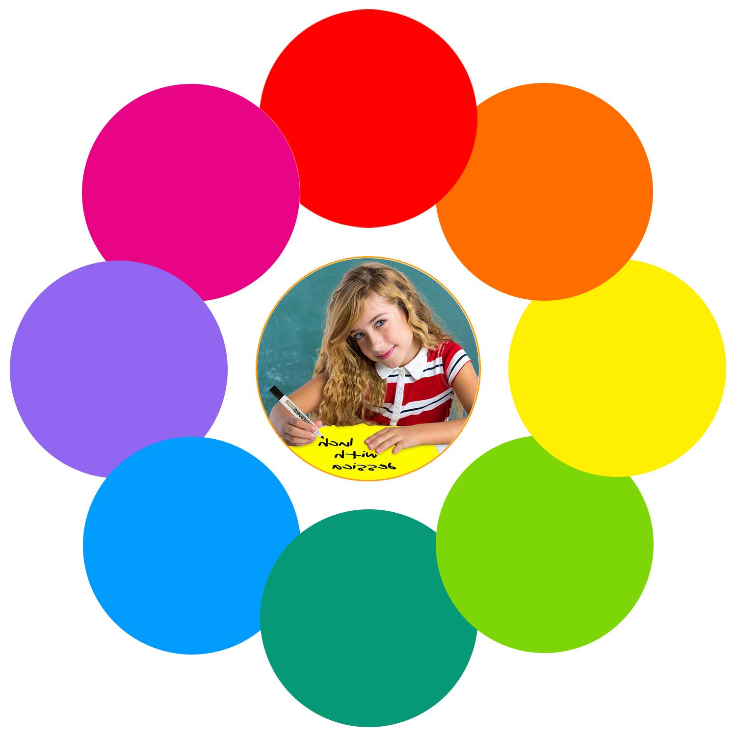 Colorful Dry Erase Dots Circles Whiteboard Marker Removable Stickers Spots Wall Decals for School... | Amazon (US)