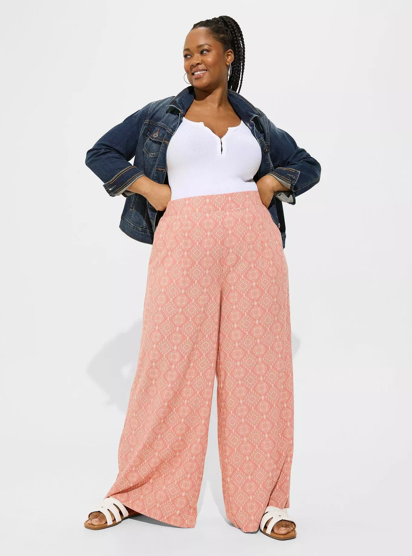 Pull On Wide Leg Washable Challis Pant | Torrid (US & Canada)