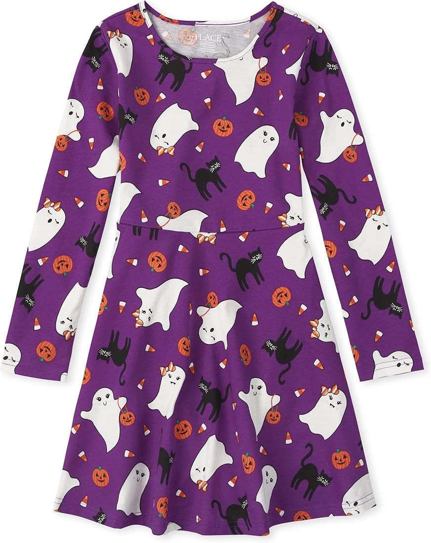 The Children's Place Girls' 2 Pack Long Sleeve Fashion Skater Dress | Amazon (US)
