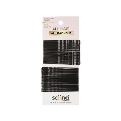 scünci Extra Long Metal Bobby Pins - Black - Long Hair - 48pcs | Target
