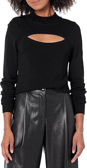 The Drop Women's Isaac Cut-Out Mock-Neck Sweater Top | Amazon (US)