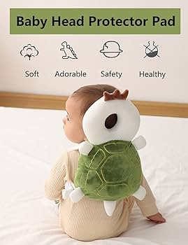 Toddler Baby Head Protection Cushion Backpack Wear ,Green Turtle | Amazon (US)