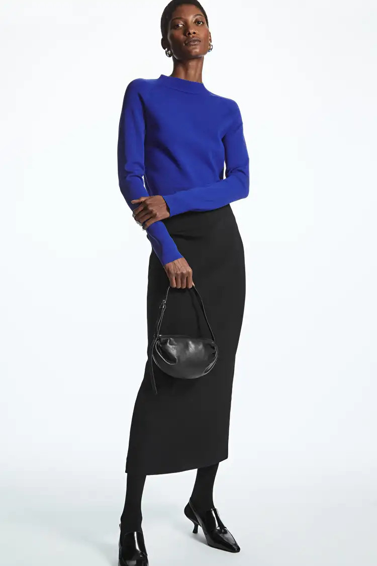 GATHERED SHOULDER BAG - LEATHER - BLACK - COS | COS UK