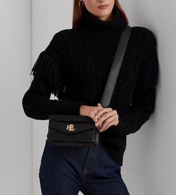RALPH LAUREN Small Leather Tayler Convertible Crossbody Bag Black $295 | eBay | eBay US