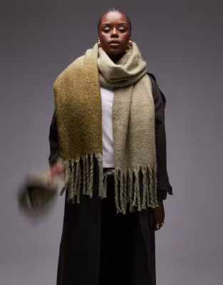 Topshop Sydney blanket scarf in green ombre | ASOS (Global)