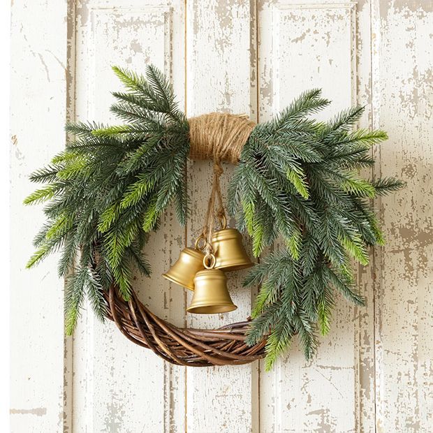 Evergreen Wreath With Bells | Antique Farm House