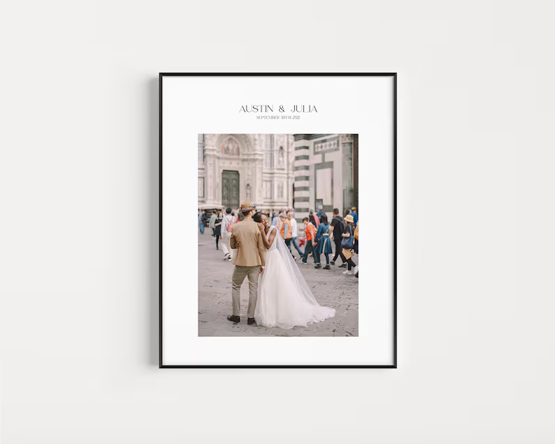 Wedding, Engagement, Personalized Minimalist Keepsake Photo Mat, Anniversary, Couple Gift - Etsy | Etsy (US)