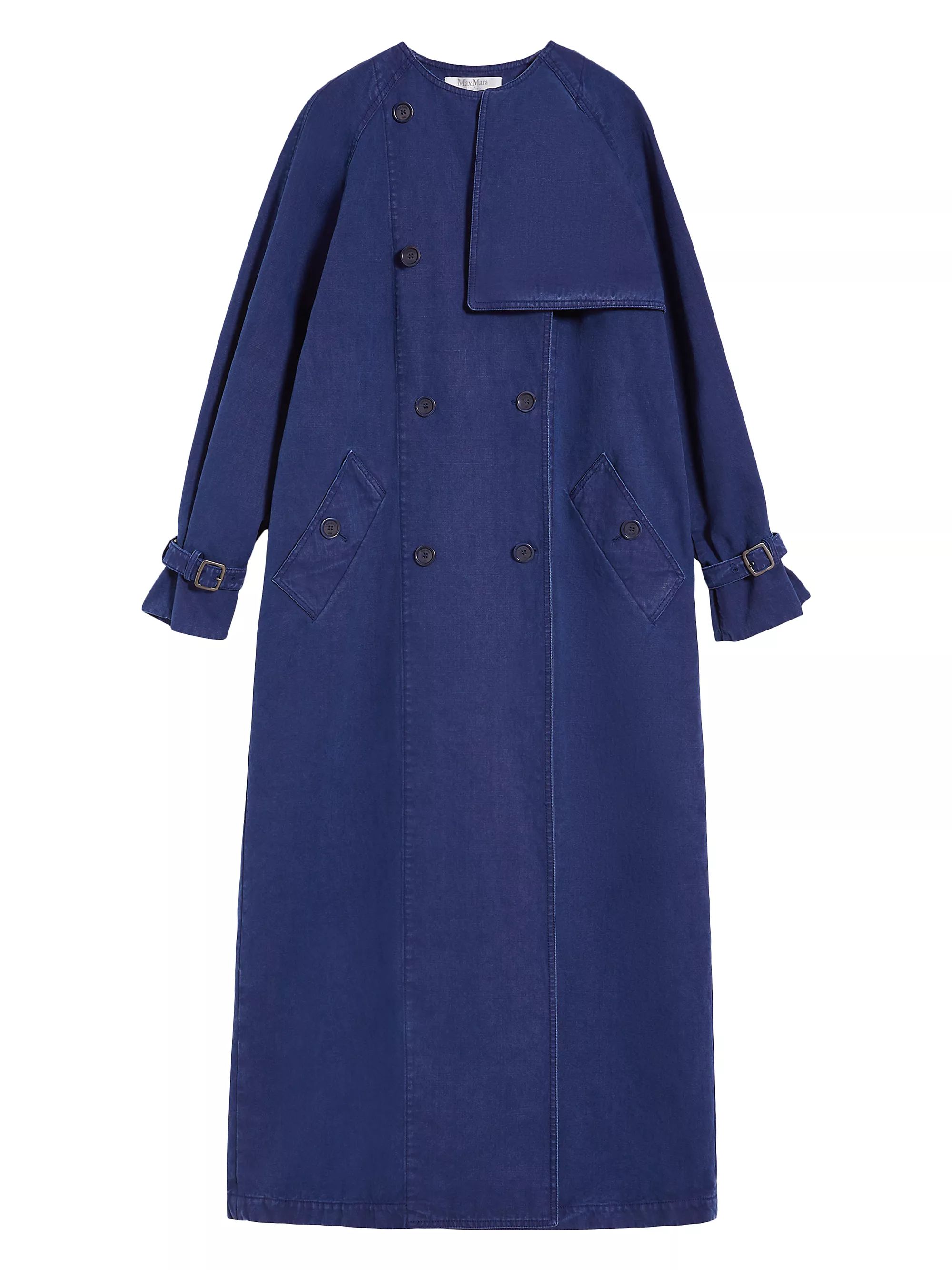 Denim Double-Breasted Trench Overcoat | Saks Fifth Avenue