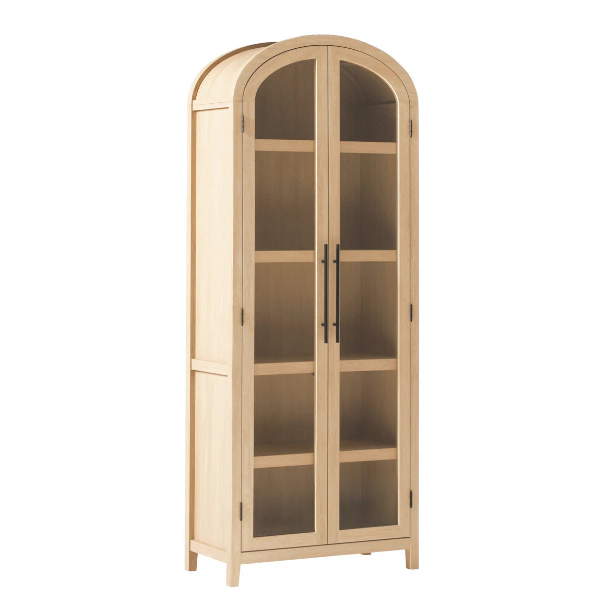 Ridunel Modern Arched Standard Bookcase with Glass Doors | Wayfair North America