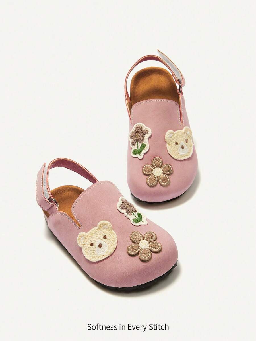 Cozy Pixies Cute Bear & Bow Princess Flat Sandals For Toddler Girls, Fashionable And Versatile, S... | SHEIN
