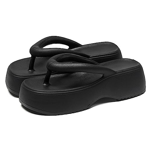 Amazon.com | No.6 JCZJANA Women's Platform Flip Flops, Casual Wedges Sandals With Arch Support, S... | Amazon (US)