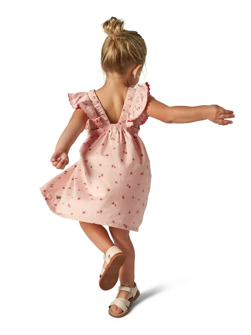 Modern Moments Toddler Girl Ruffle Sleeve Dress with RicRac Trim, Sizes 12M-5T | Walmart (US)