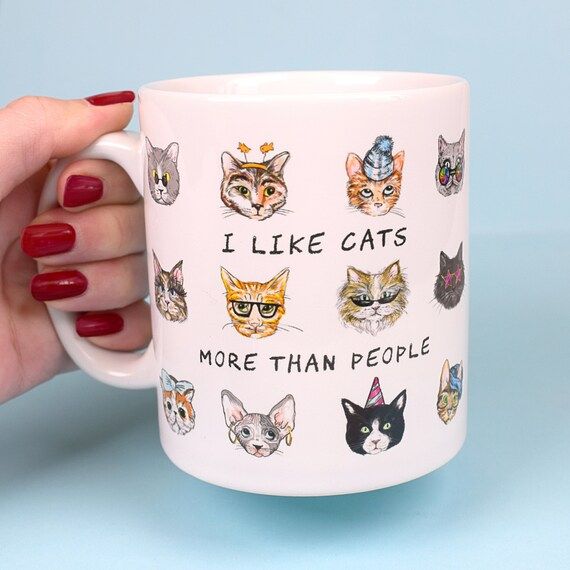 I Like Cats More Than I Like People Mug | Etsy (US)