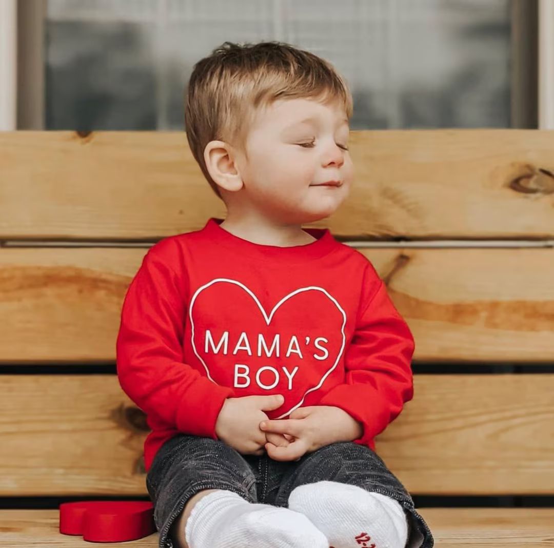 Mama's Boy heart Around Valentine Sweater Valentine Sweater for Kids Kid Valentine Shirt Toddler ... | Etsy (US)