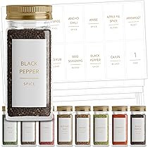 Talented Kitchen Gold Spice Jar Labels. 140 Minimalist Spice Labels, Gold Text on Matte White Labels | Amazon (US)